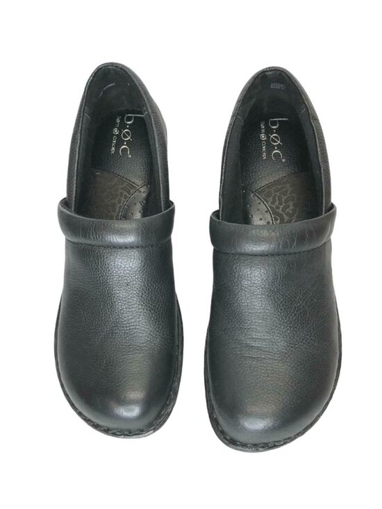 BOC Born Concepts Clogs Mules Comfort Black Leather Womens 9M Work - Picture 2 of 12